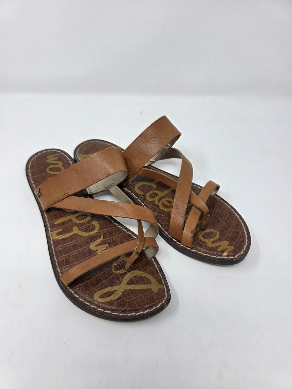 Sam Edelman Gigi Tan Leather Strappy Flat Sandals Women’s 9.5